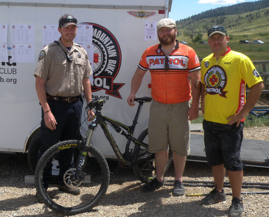Bike trail volunteers in Lory State Park